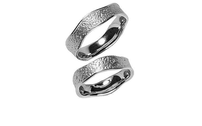 45210+45211-wedding rings, white gold 750